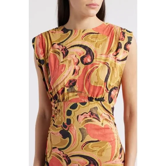 Cleobella Women Large Donna Paisley Organic Cotton Midi Dress Artsy Maximalist - Picture 2 of 10